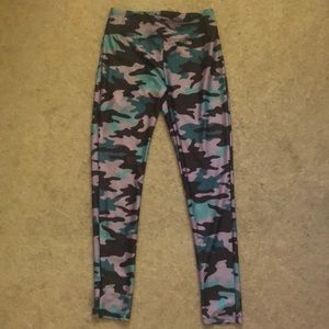 Purple camouflage leggings